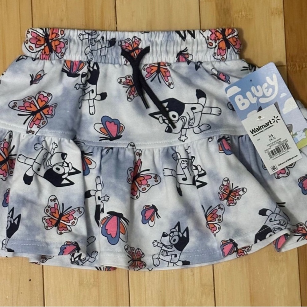 NWT-Bluey Girls Allover Print Pull-On Skirt, Sizes XS (4-5)